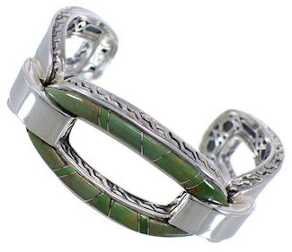 Southwestern Silver Turquoise Well-Built Cuff Bracelet MX27419